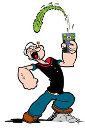 Popeye Eating Spinich